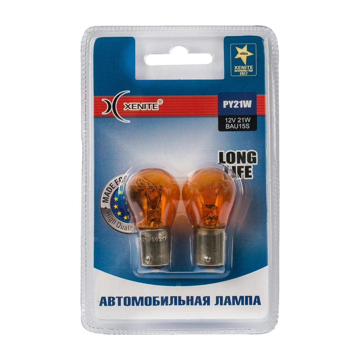 Автомобильные лампы накаливания XENITE PY21W Orange LONG LIFE 1…
